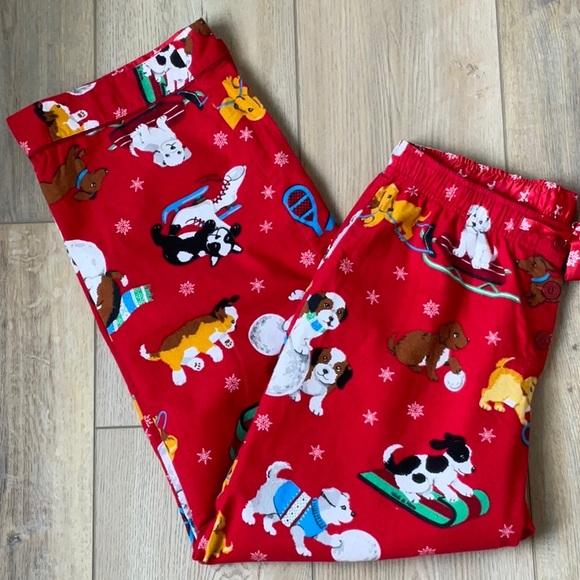 Nick & Nora Winter Pups Flannel Pajama Set Size L - Picture 6 of 16